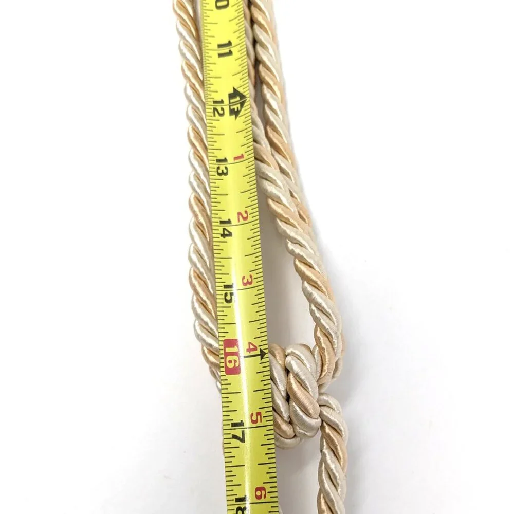 Curtain Tassel Tieback Ivory Peach Pastel Drapery Ornate Braided 31